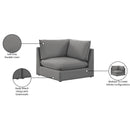  Manufacturer Color_Grey -- Mackenzie Grey Linen Textured Fabric Upholstered Modular Corner Chair IMAGE 8