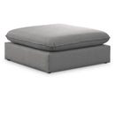  Manufacturer Color_Grey -- Mackenzie Grey Linen Textured Fabric Upholstered Modular Ottoman IMAGE 1