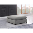  Manufacturer Color_Grey -- Mackenzie Grey Linen Textured Fabric Upholstered Modular Ottoman IMAGE 2