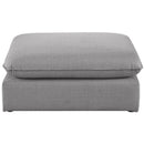  Manufacturer Color_Grey -- Mackenzie Grey Linen Textured Fabric Upholstered Modular Ottoman IMAGE 3