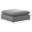  Manufacturer Color_Grey -- Mackenzie Grey Linen Textured Fabric Upholstered Modular Ottoman IMAGE 5