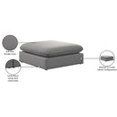  Manufacturer Color_Grey -- Mackenzie Grey Linen Textured Fabric Upholstered Modular Ottoman IMAGE 6