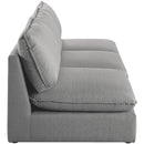  Manufacturer Color_Grey -- Mackenzie 120" Grey Linen Textured Fabric Upholstered 3 pc Armless Modular Sofa IMAGE 5