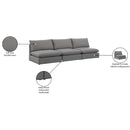  Manufacturer Color_Grey -- Mackenzie 120" Grey Linen Textured Fabric Upholstered 3 pc Armless Modular Sofa IMAGE 8