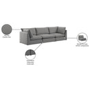  Manufacturer Color_Grey -- Mackenzie 120" Grey Linen Textured Fabric Upholstered 3 pc Modular Sofa IMAGE 10