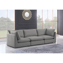  Manufacturer Color_Grey -- Mackenzie 120" Grey Linen Textured Fabric Upholstered 3 pc Modular Sofa IMAGE 2
