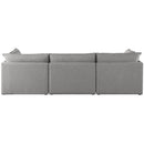  Manufacturer Color_Grey -- Mackenzie 120" Grey Linen Textured Fabric Upholstered 3 pc Modular Sofa IMAGE 3