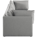  Manufacturer Color_Grey -- Mackenzie 120" Grey Linen Textured Fabric Upholstered 3 pc Modular Sofa IMAGE 5