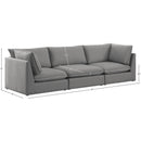  Manufacturer Color_Grey -- Mackenzie 120" Grey Linen Textured Fabric Upholstered 3 pc Modular Sofa IMAGE 9