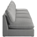  Manufacturer Color_Grey -- Mackenzie 160" Grey Linen Textured Fabric Upholstered 4 pc Armless Modular Sofa IMAGE 5