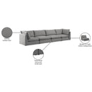  Manufacturer Color_Grey -- Mackenzie 160" Grey Linen Textured Fabric Upholstered 4 pc Modular Sofa IMAGE 10