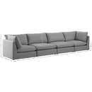  Manufacturer Color_Grey -- Mackenzie 160" Grey Linen Textured Fabric Upholstered 4 pc Modular Sofa IMAGE 9