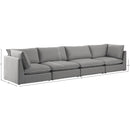 Meridian Mackenzie Grey Durable Linen Textured Modular Sofa IMAGE 9