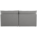  Manufacturer Color_Grey -- Mackenzie 80" Grey Linen Textured Fabric Upholstered 2 pc Armless Modular Loveseat IMAGE 3