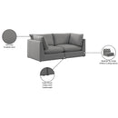  Manufacturer Color_Grey -- Mackenzie 80" Grey Linen Textured Fabric Upholstered 2 pc Modular Loveseat IMAGE 10