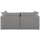  Manufacturer Color_Grey -- Mackenzie 80" Grey Linen Textured Fabric Upholstered 2 pc Modular Loveseat IMAGE 3