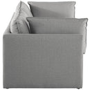  Manufacturer Color_Grey -- Mackenzie 80" Grey Linen Textured Fabric Upholstered 2 pc Modular Loveseat IMAGE 5