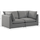 Manufacturer Color_Grey -- Mackenzie 80" Grey Linen Textured Fabric Upholstered 2 pc Modular Loveseat IMAGE 9