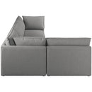 Manufacturer Color_Grey -- Mackenzie 120" Grey Linen Textured Fabric Upholstered 4 pc Modular Sectional IMAGE 10