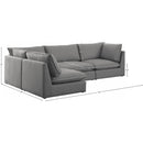  Manufacturer Color_Grey -- Mackenzie 120" Grey Linen Textured Fabric Upholstered 4 pc Modular Sectional IMAGE 14
