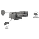  Manufacturer Color_Grey -- Mackenzie 120" Grey Linen Textured Fabric Upholstered 4 pc Modular Sectional IMAGE 15