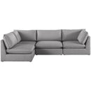  Manufacturer Color_Grey -- Mackenzie 120" Grey Linen Textured Fabric Upholstered 4 pc Modular Sectional IMAGE 7