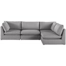  Manufacturer Color_Grey -- Mackenzie 120" Grey Linen Textured Fabric Upholstered 4 pc Modular Sectional IMAGE 8