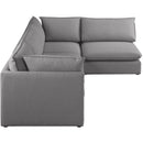  Manufacturer Color_Grey -- Mackenzie 120" Grey Linen Textured Fabric Upholstered 4 pc Modular Sectional IMAGE 9