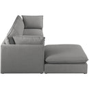  Manufacturer Color_Grey -- Mackenzie 120" Grey Linen Textured Fabric Upholstered 4 pc Modular Sectional IMAGE 10