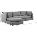  Manufacturer Color_Grey -- Mackenzie 120" Grey Linen Textured Fabric Upholstered 4 pc Modular Sectional IMAGE 14