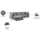  Manufacturer Color_Grey -- Mackenzie 120" Grey Linen Textured Fabric Upholstered 4 pc Modular Sectional IMAGE 15