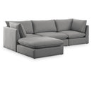  Manufacturer Color_Grey -- Mackenzie 120" Grey Linen Textured Fabric Upholstered 4 pc Modular Sectional IMAGE 1