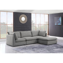  Manufacturer Color_Grey -- Mackenzie 120" Grey Linen Textured Fabric Upholstered 4 pc Modular Sectional IMAGE 4