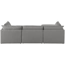  Manufacturer Color_Grey -- Mackenzie 120" Grey Linen Textured Fabric Upholstered 4 pc Modular Sectional IMAGE 6