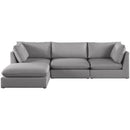  Manufacturer Color_Grey -- Mackenzie 120" Grey Linen Textured Fabric Upholstered 4 pc Modular Sectional IMAGE 7