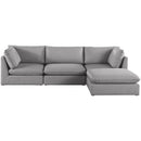  Manufacturer Color_Grey -- Mackenzie 120" Grey Linen Textured Fabric Upholstered 4 pc Modular Sectional IMAGE 8