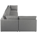 Manufacturer Color_Grey -- Mackenzie 160" Grey Linen Textured Fabric Upholstered 5 pc Modular Sectional IMAGE 10