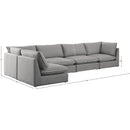  Manufacturer Color_Grey -- Mackenzie 160" Grey Linen Textured Fabric Upholstered 5 pc Modular Sectional IMAGE 14