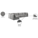  Manufacturer Color_Grey -- Mackenzie 160" Grey Linen Textured Fabric Upholstered 5 pc Modular Sectional IMAGE 15