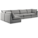  Manufacturer Color_Grey -- Mackenzie 160" Grey Linen Textured Fabric Upholstered 5 pc Modular Sectional IMAGE 1