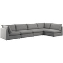  Manufacturer Color_Grey -- Mackenzie 160" Grey Linen Textured Fabric Upholstered 5 pc Modular Sectional IMAGE 2