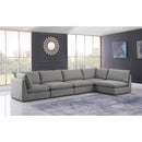  Manufacturer Color_Grey -- Mackenzie 160" Grey Linen Textured Fabric Upholstered 5 pc Modular Sectional IMAGE 4