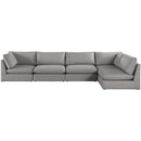  Manufacturer Color_Grey -- Mackenzie 160" Grey Linen Textured Fabric Upholstered 5 pc Modular Sectional IMAGE 8