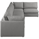  Manufacturer Color_Grey -- Mackenzie 160" Grey Linen Textured Fabric Upholstered 5 pc Modular Sectional IMAGE 9
