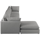  Manufacturer Color_Grey -- Mackenzie 160" Grey Linen Textured Fabric Upholstered 5 pc Modular Sectional IMAGE 10