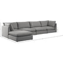  Manufacturer Color_Grey -- Mackenzie 160" Grey Linen Textured Fabric Upholstered 5 pc Modular Sectional IMAGE 14