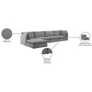  Manufacturer Color_Grey -- Mackenzie 160" Grey Linen Textured Fabric Upholstered 5 pc Modular Sectional IMAGE 15