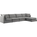  Manufacturer Color_Grey -- Mackenzie 160" Grey Linen Textured Fabric Upholstered 5 pc Modular Sectional IMAGE 2