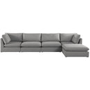  Manufacturer Color_Grey -- Mackenzie 160" Grey Linen Textured Fabric Upholstered 5 pc Modular Sectional IMAGE 8