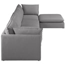  Manufacturer Color_Grey -- Mackenzie 160" Grey Linen Textured Fabric Upholstered 5 pc Modular Sectional IMAGE 9